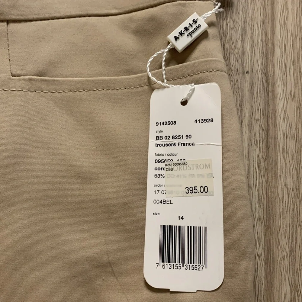 NWT Akris Punto Franca Techno Ankle Length Pants Size 14